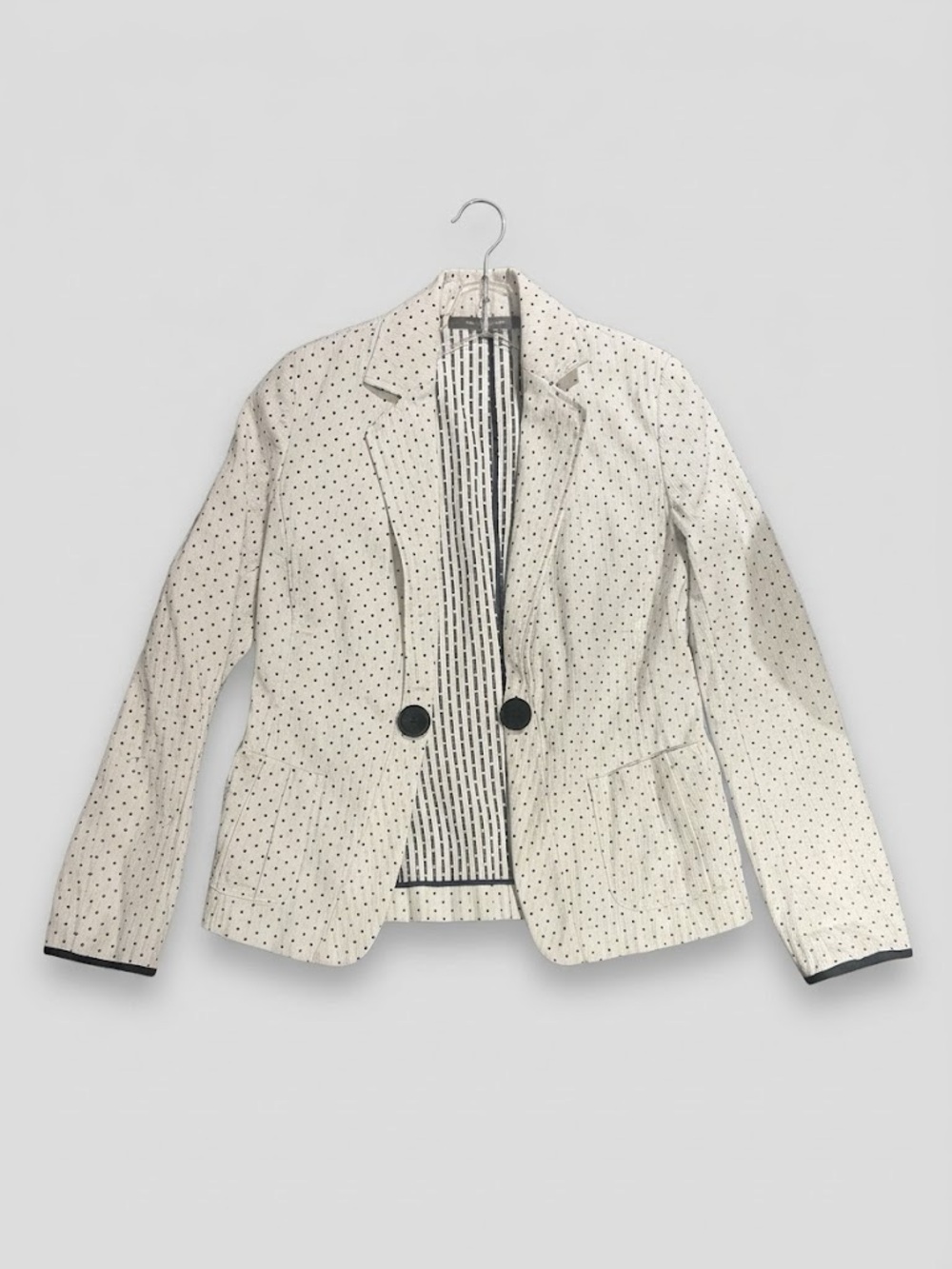 Lafayette 148 Cream and Black Polka Dot Blazer size 4
